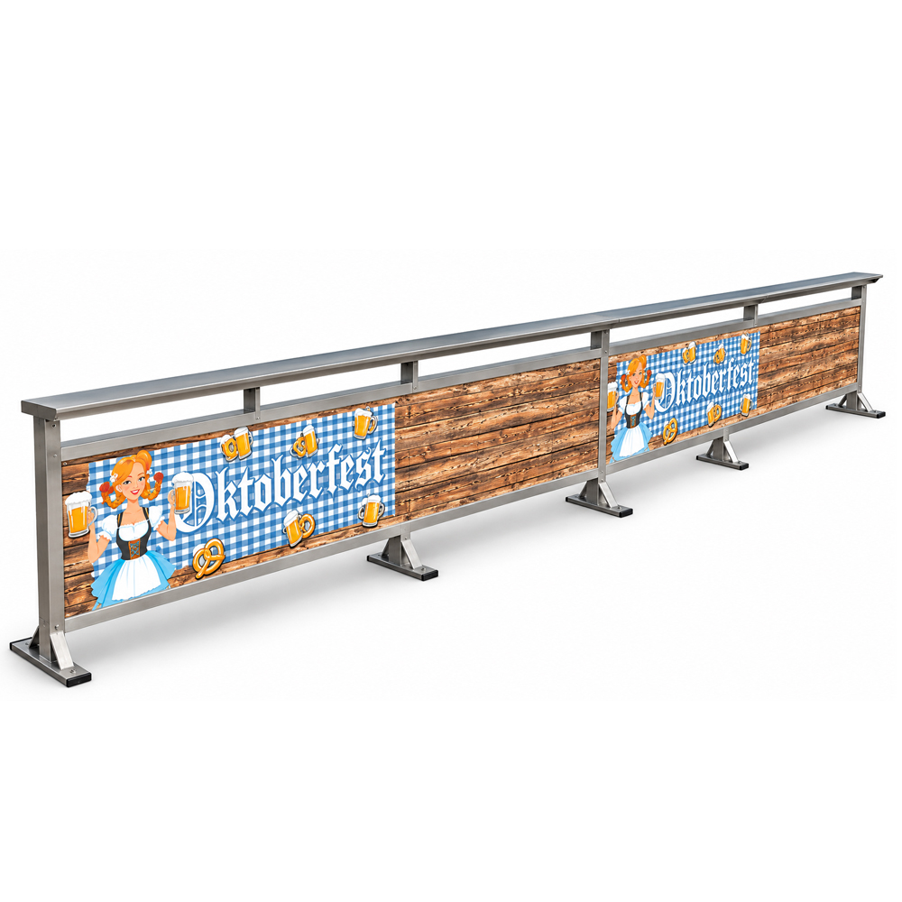 Voorzetbuffet met rvs uitgifte en oktoberfest spandoek