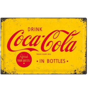 Drink Coca-Cola in bottles reclamebord
