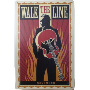 Johnny Cash walk the line reclamebord