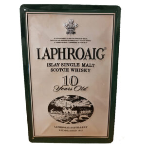 Laphroaig distillery reclamebord