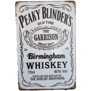 Peaky Blinders Whiskey wit reclamebord