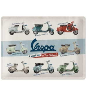 Vespa a small car reclamebord
