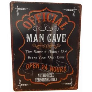 Official man cave reclamebord