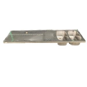 Occasion - Spoeltapblad 2000x500 mm dubbele spoelbak
