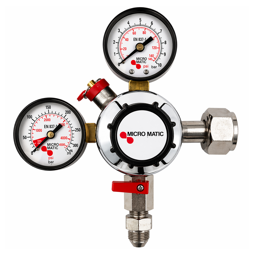 Micro Matic CO₂ drukregelaar 1 kraans 0-10 bar 3/8